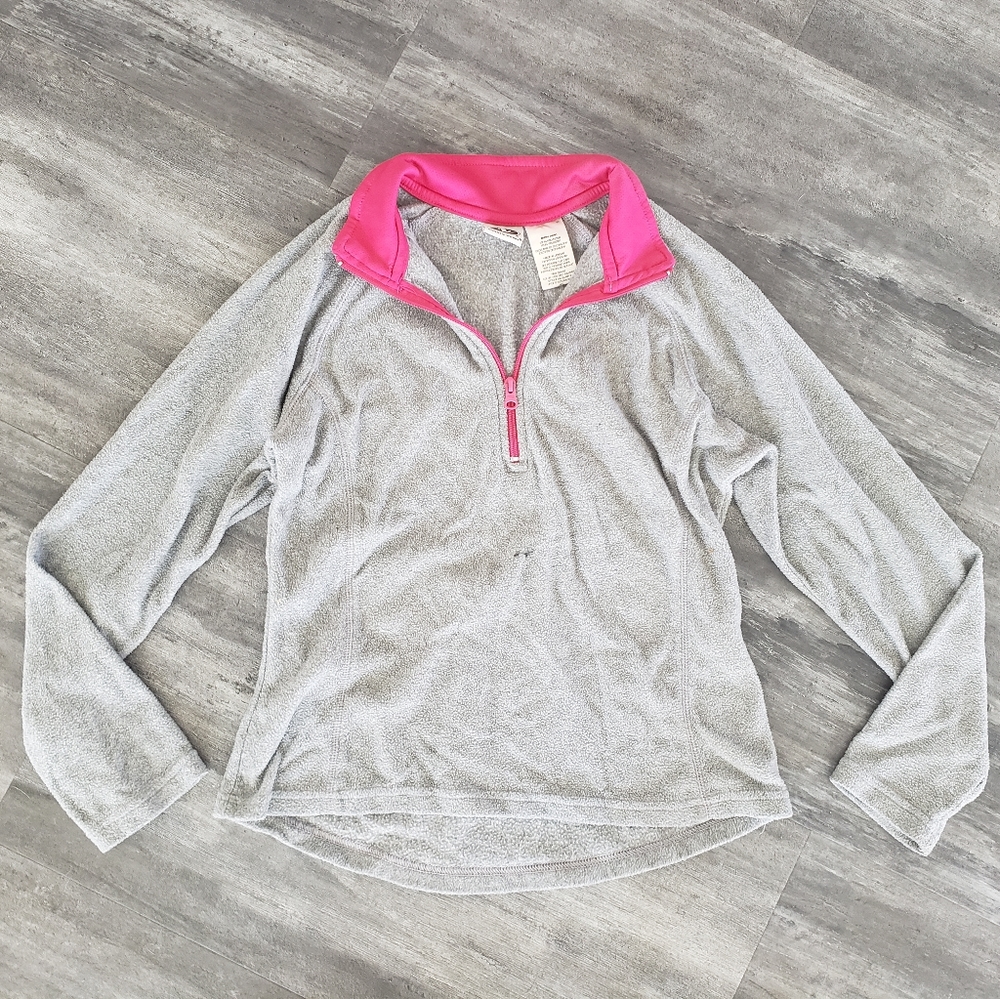 Grey Pink Detailed AW Fleece Pullover